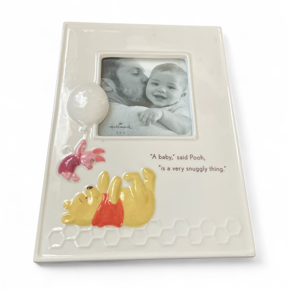 Hallmark Winnie the Pooh Cream and Red Ceramic Frame